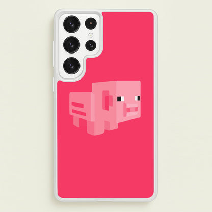 Mining Pig  - Minecraft Phone Case for Galaxy S22 Ultra