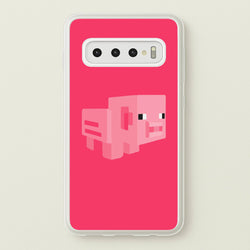 Mining Pig  - Minecraft Phone Case for Galaxy S10 Plus