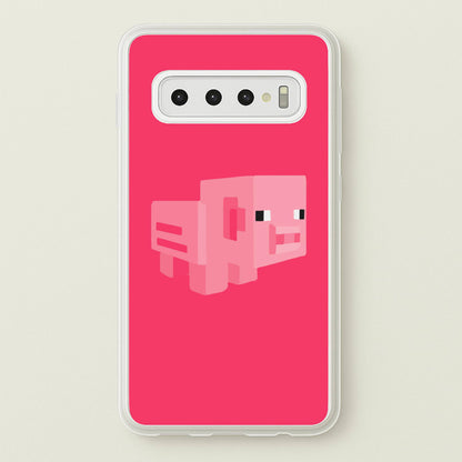 Mining Pig  - Minecraft Phone Case for Galaxy S10 Plus