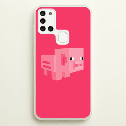 Mining Pig  - Minecraft Phone Case for Galaxy A21s