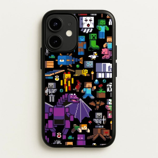 Mining Collage  - Minecraft Phone Case for iPhone 12 / 12 Pro