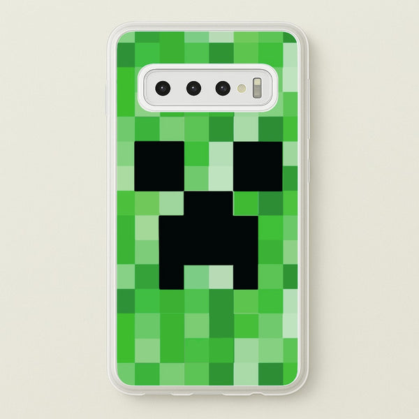 Creeper Face - Mining  - Minecraft Phone Case for Galaxy S10 Plus