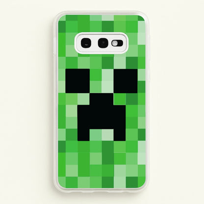 Creeper Face - Mining  - Minecraft Phone Case for Galaxy S10e
