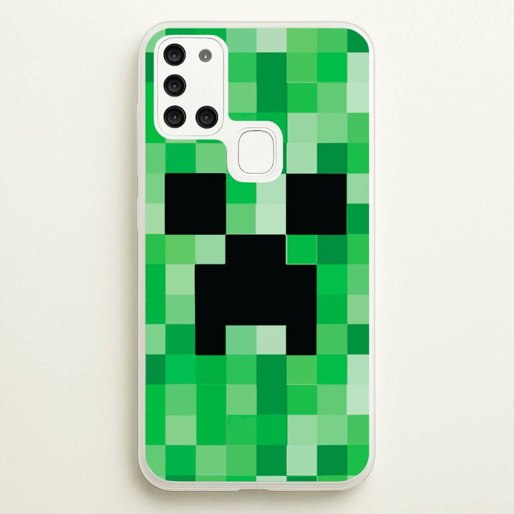 Creeper Face - Mining  - Minecraft Phone Case for Galaxy A21s