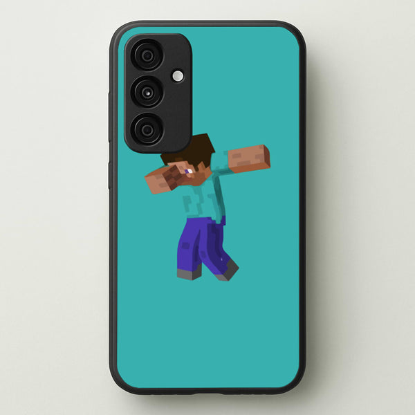 Steve Dab - Mining  - Minecraft Phone Case for Galaxy A35