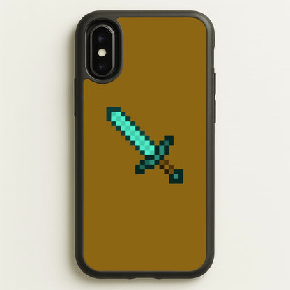 Diamond Sword - Mining  - Minecraft Phone Case for iPhone X / XS