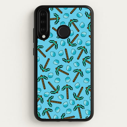 Diamond Axe Pattern  - Minecraft Phone Case for Huawei P30 Lite