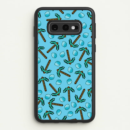 Diamond Axe Pattern  - Minecraft Phone Case for Galaxy S10e