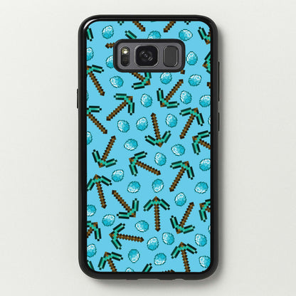 Diamond Axe Pattern  - Minecraft Phone Case for Galaxy S8 Plus