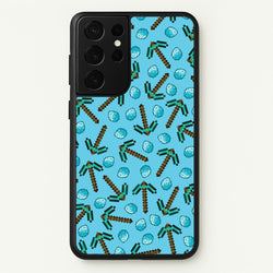 Diamond Axe Pattern  - Minecraft Phone Case for Galaxy S21 Ultra
