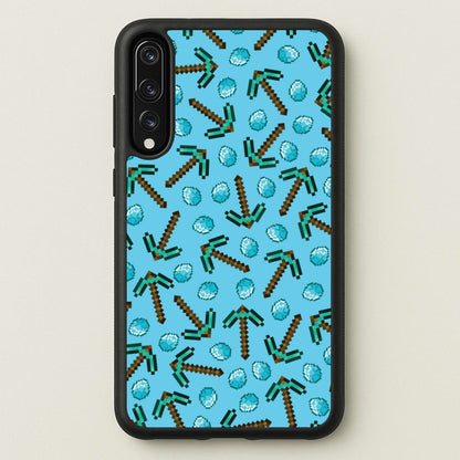 Diamond Axe Pattern  - Minecraft Phone Case for Huawei P20 Pro