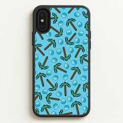 Diamond Axe Pattern  - Minecraft Phone Case for iPhone XS Max