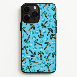 Diamond Axe Pattern  - Minecraft Phone Case for iPhone 11 Pro