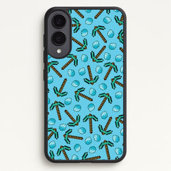 Diamond Axe Pattern  - Minecraft Phone Case for Galaxy S25 Edge