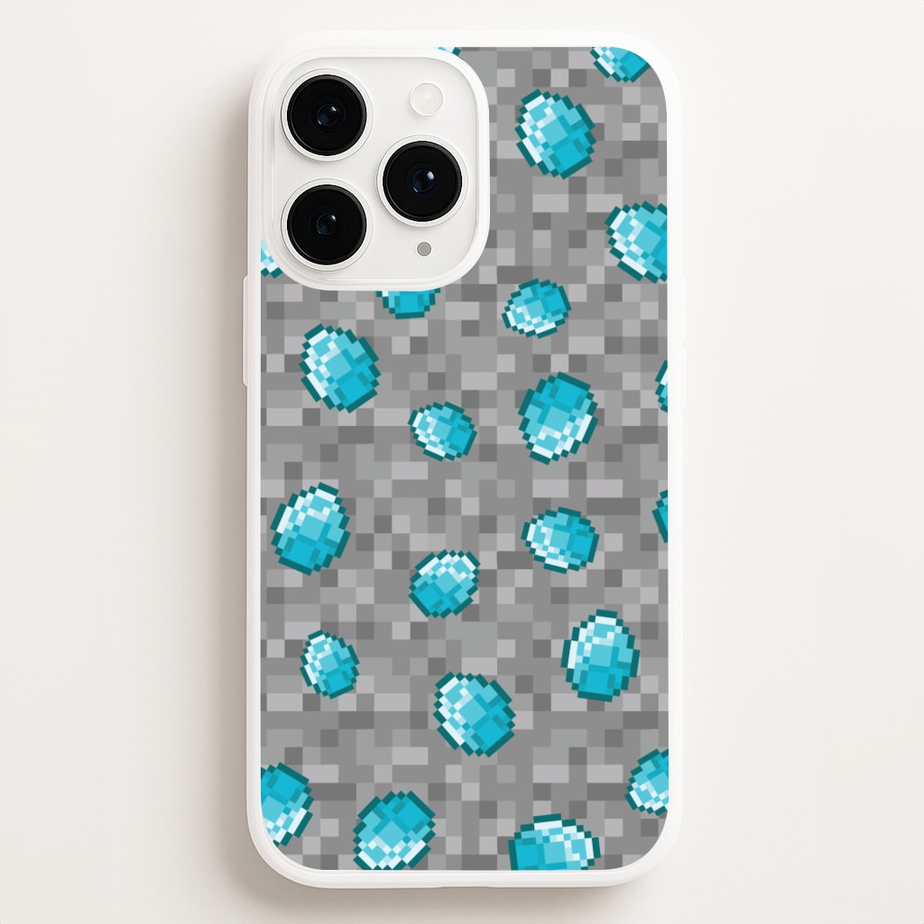 Diamond Pattern  - Minecraft Phone Case for iPhone 16 Pro Max