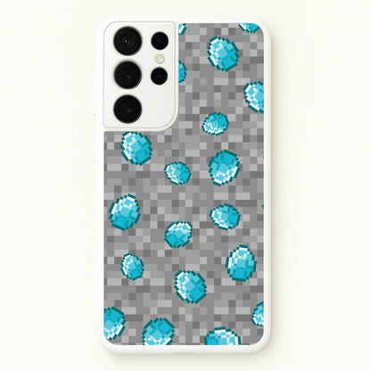 Diamond Pattern  - Minecraft Phone Case for Galaxy S21 Ultra