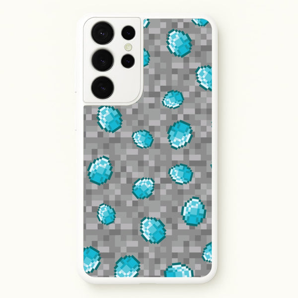 Diamond Pattern  - Minecraft Phone Case for Galaxy S21 Ultra