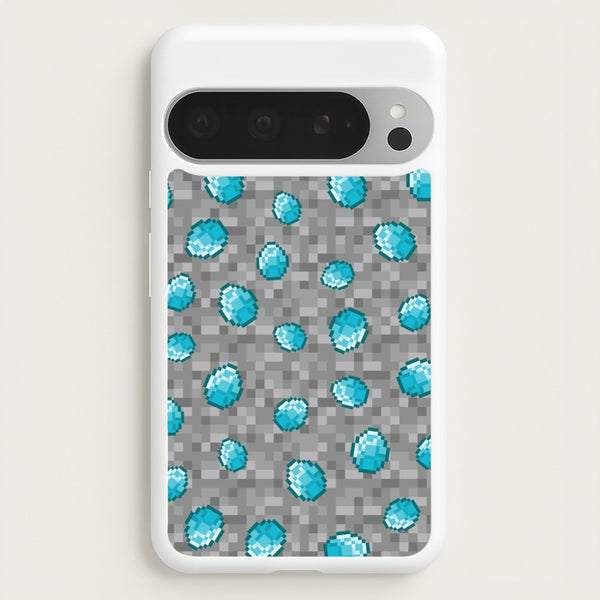 Diamond Pattern  - Minecraft Phone Case for Google Pixel 9 Pro XL