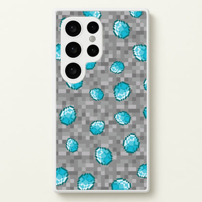 Diamond Pattern  - Minecraft Phone Case for Galaxy S24 Ultra