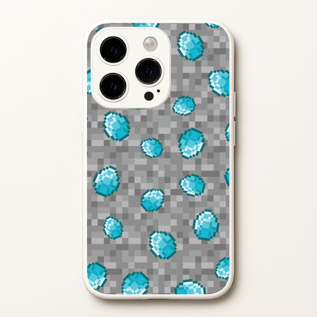 Diamond Pattern  - Minecraft Phone Case for iPhone 15 Pro