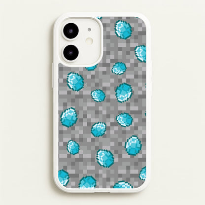 Diamond Pattern  - Minecraft Phone Case for iPhone 12 Mini
