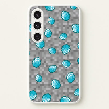 Diamond Pattern  - Minecraft Phone Case for Galaxy S25 Plus