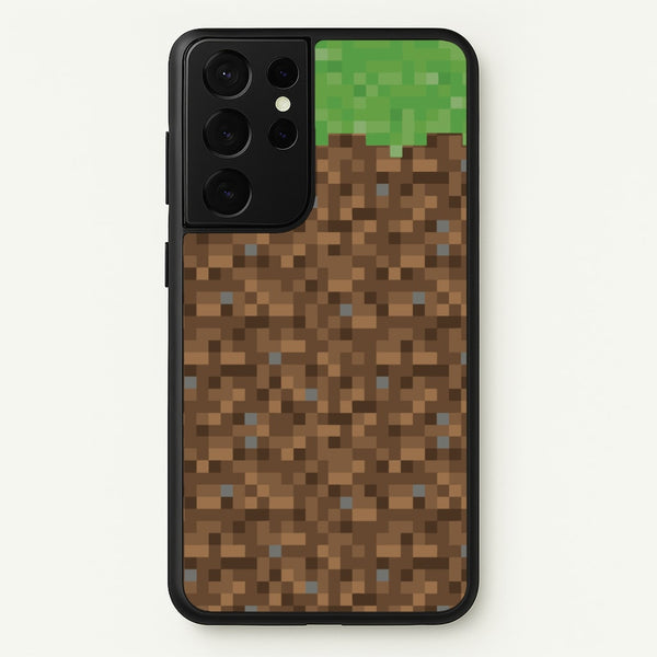 Dirt Block  - Minecraft Phone Case for Galaxy S21 Ultra
