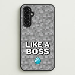 Like A Boss  - Minecraft Phone Case for Galaxy A14