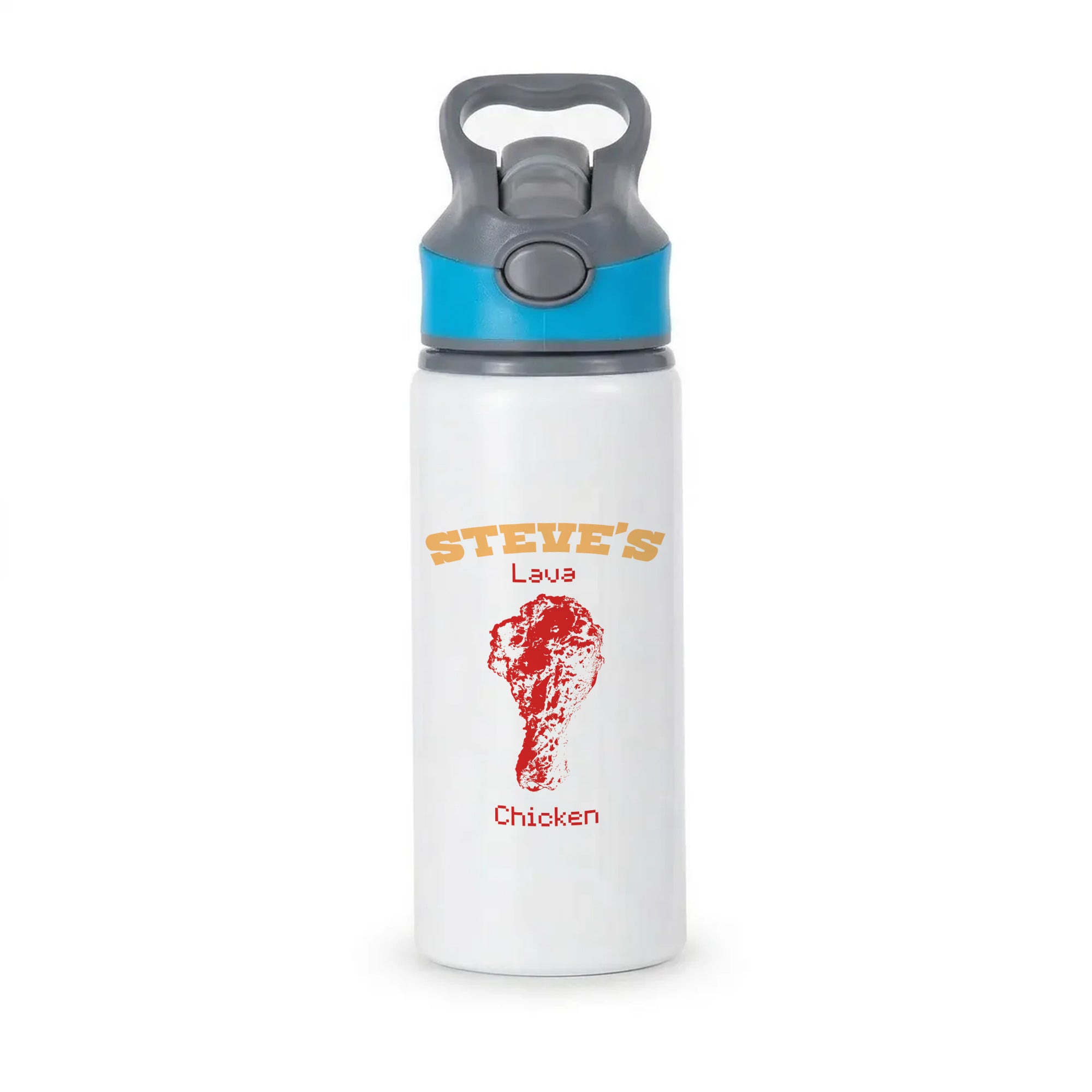 Steve's Lava Chicken Active Water Bottle - Blue