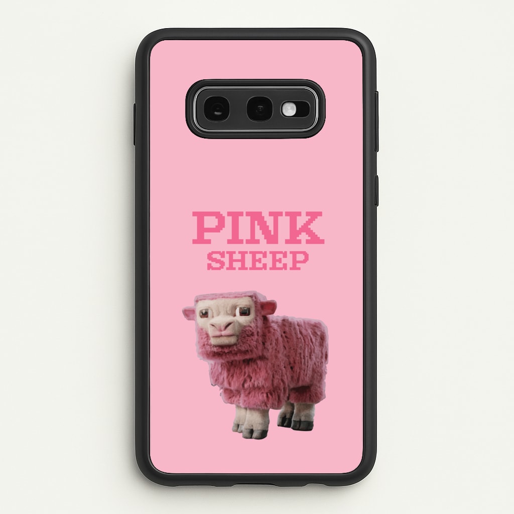 Pink Sheep  - Minecraft Phone Case for Galaxy S10e