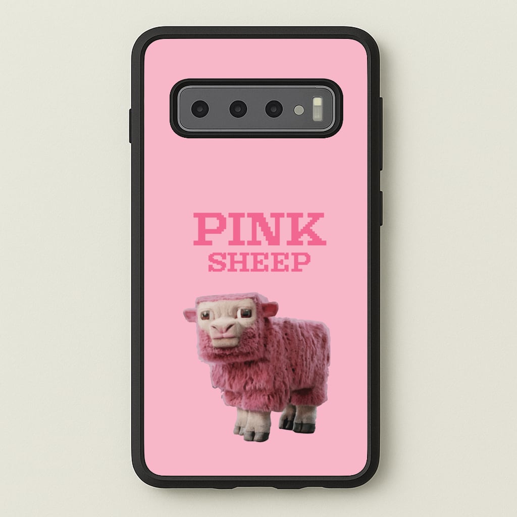 Pink Sheep  - Minecraft Phone Case for Galaxy S10 Plus