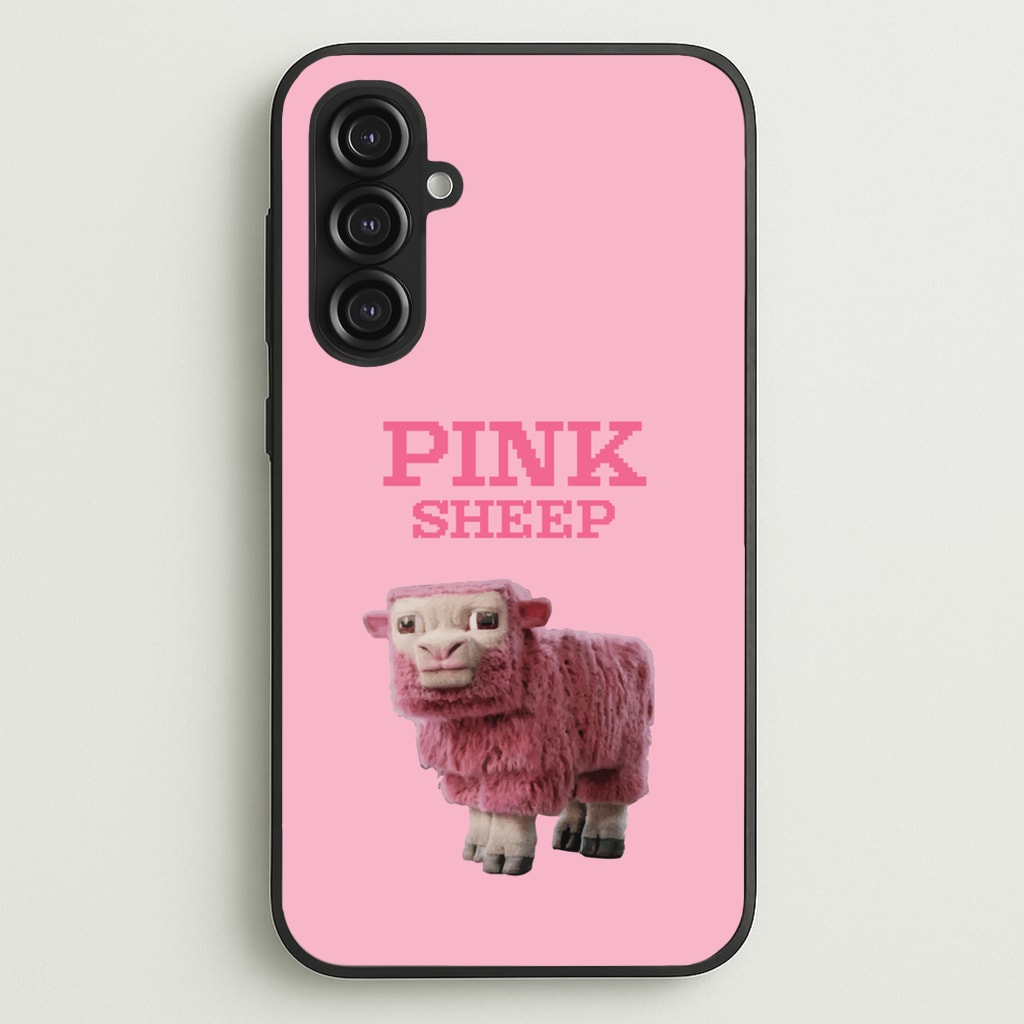 Pink Sheep  - Minecraft Phone Case for Galaxy S23FE