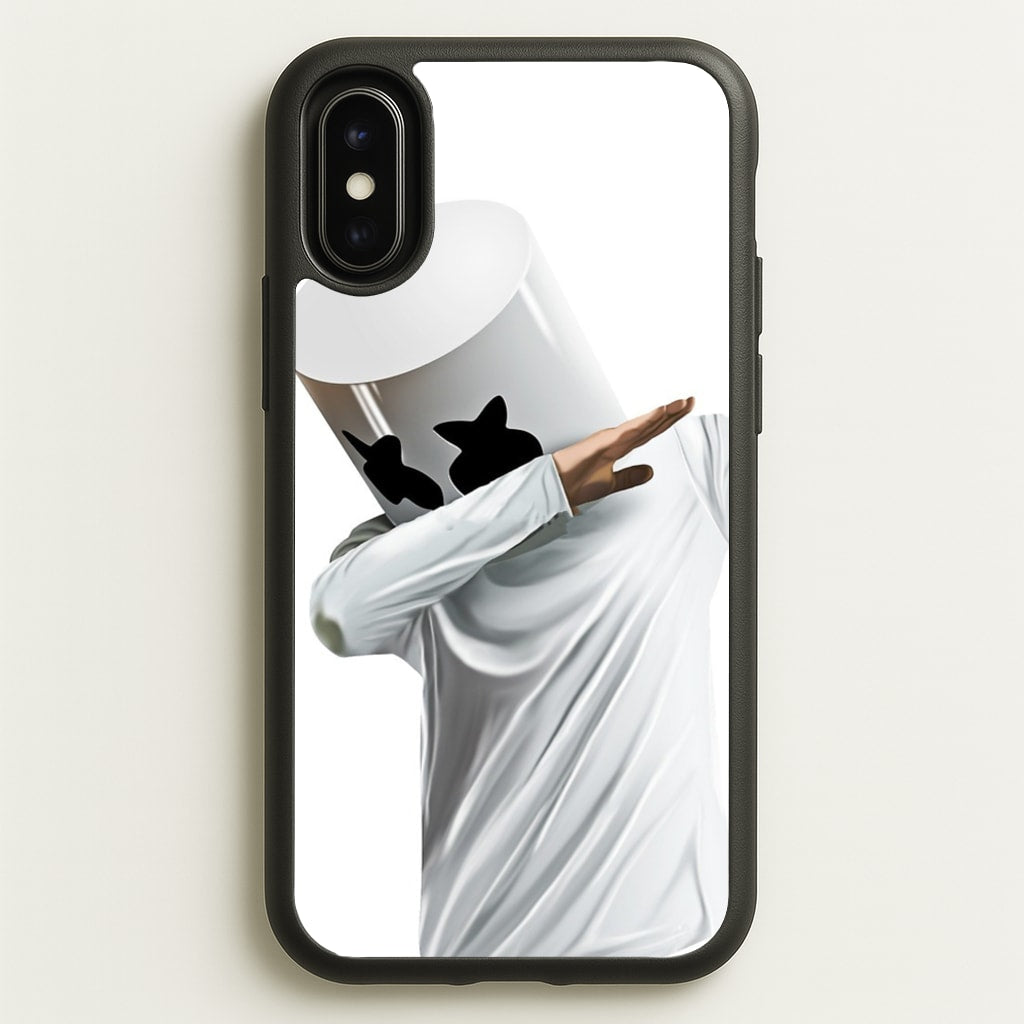White Helmet DJ Dab  - Marshmello Phone Case for iPhone X / XS