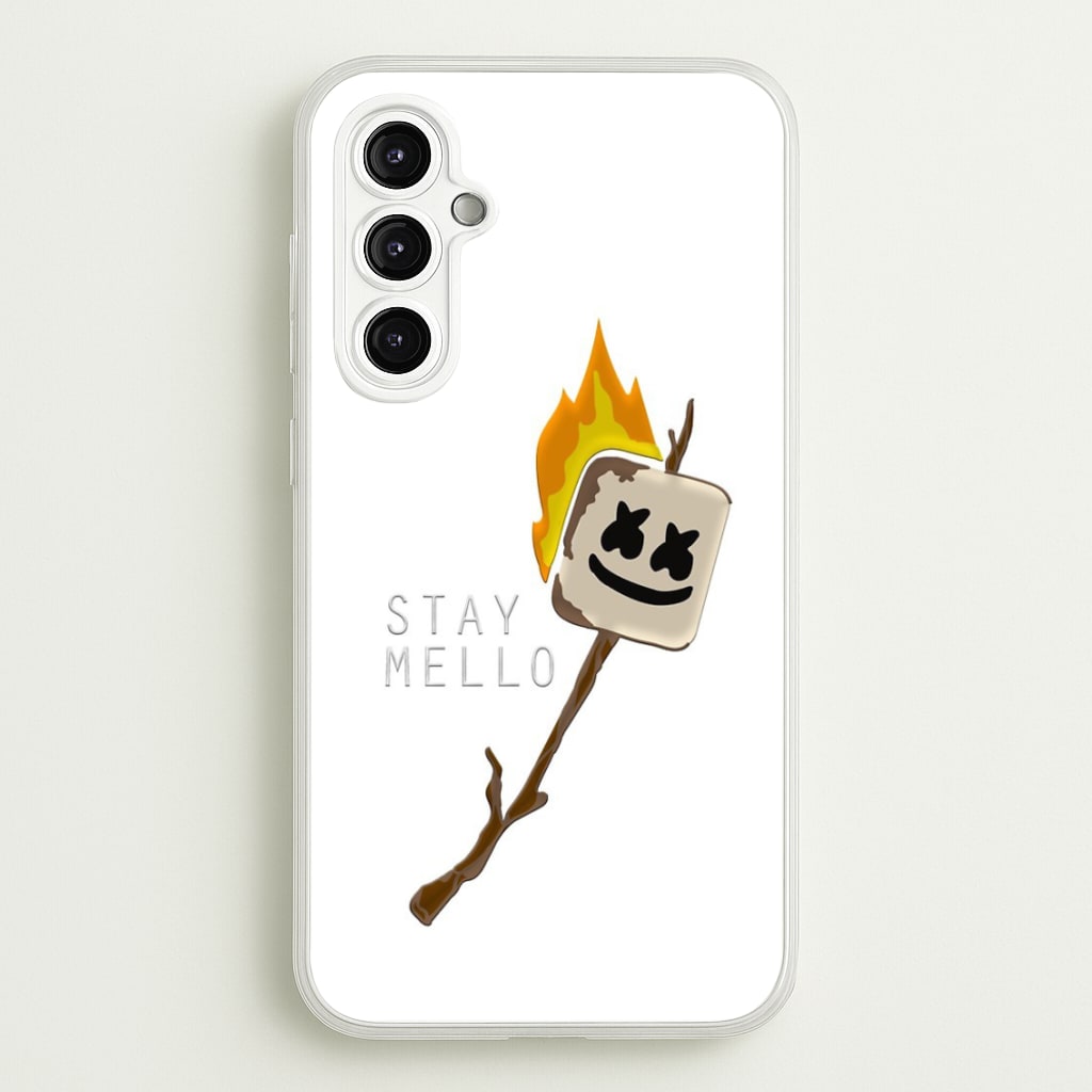 Stay Mello White Helmet DJw - White Helmet DJ  - Marshmello Phone Case for Galaxy A14