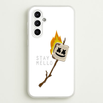 Stay Mello White Helmet DJw - White Helmet DJ  - Marshmello Phone Case for Galaxy A14