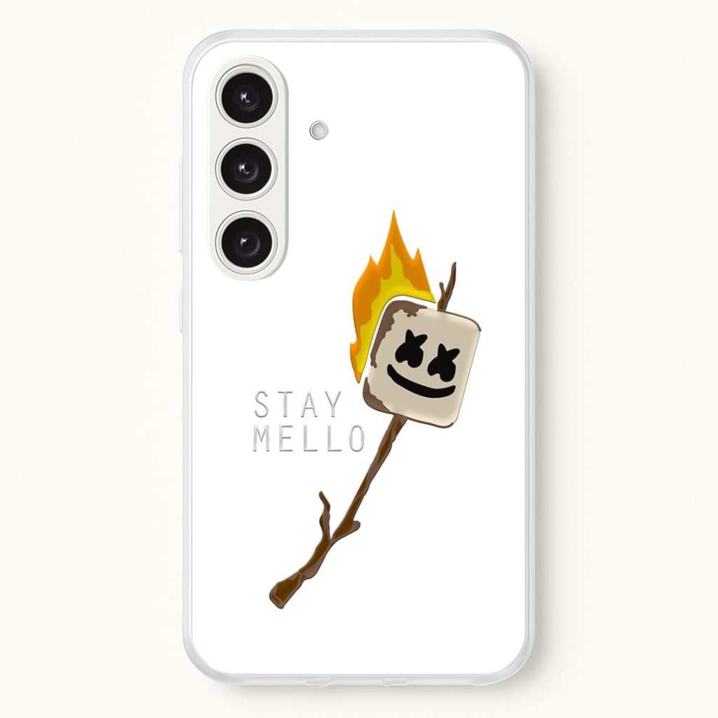Stay Mello White Helmet DJw - White Helmet DJ  - Marshmello Phone Case for Galaxy S24 Plus