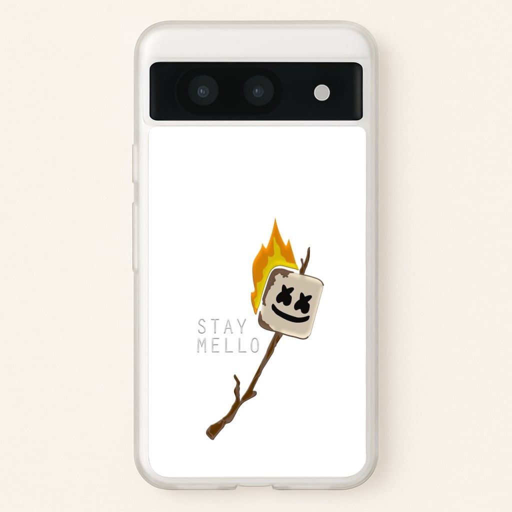 Stay Mello White Helmet DJw - White Helmet DJ  - Marshmello Phone Case for Google Pixel 8a