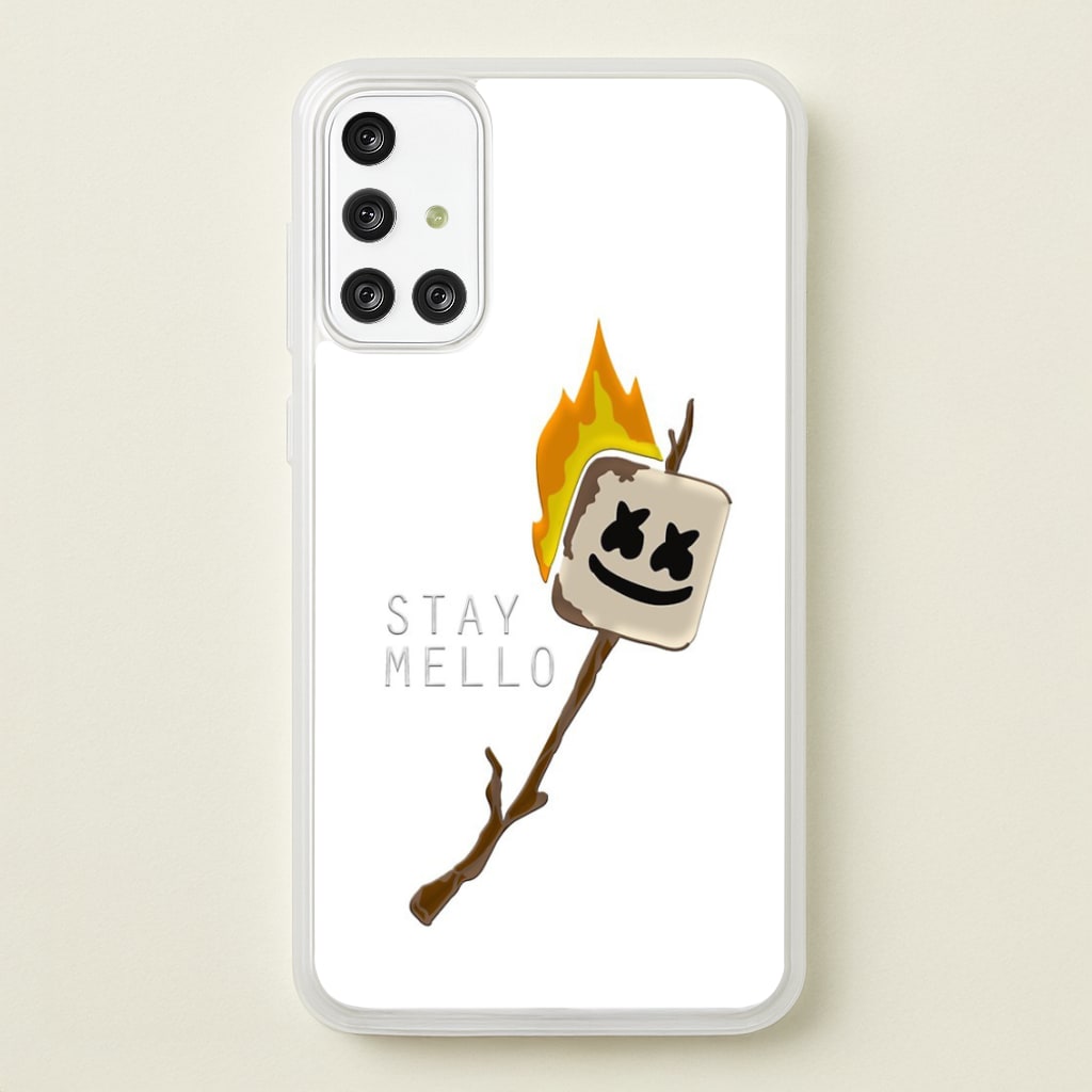 Stay Mello White Helmet DJw - White Helmet DJ  - Marshmello Phone Case for Galaxy A71