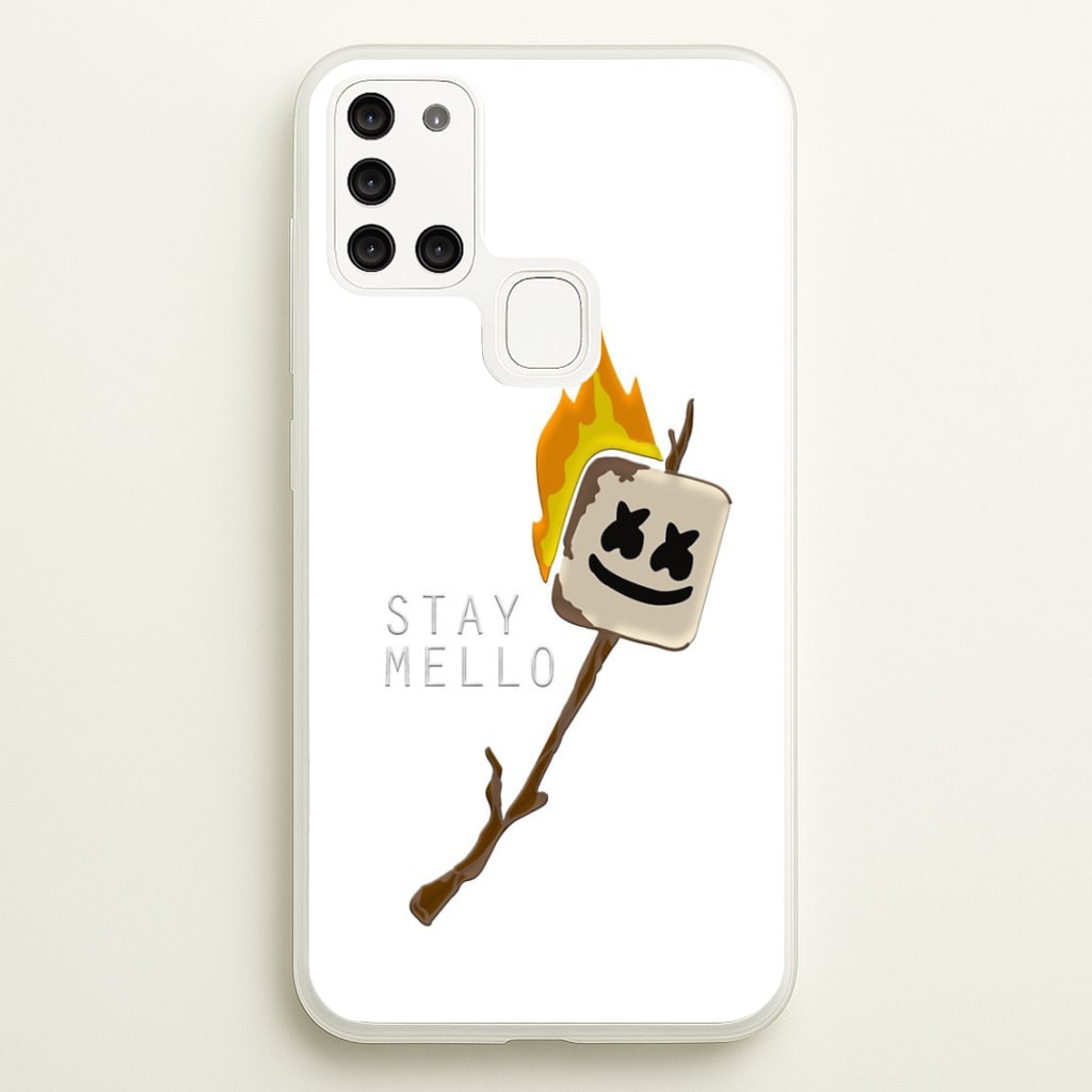 Stay Mello White Helmet DJw - White Helmet DJ  - Marshmello Phone Case for Galaxy A21s