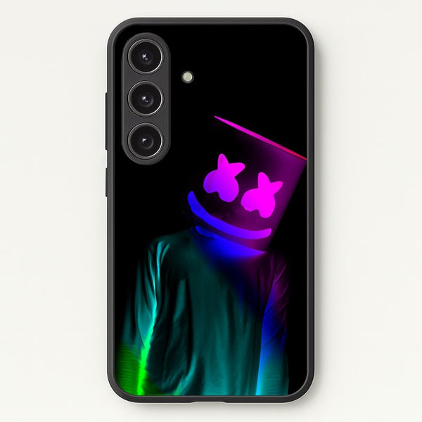 White Helmet DJ In Lights  - Marshmello Phone Case for Galaxy S24FE