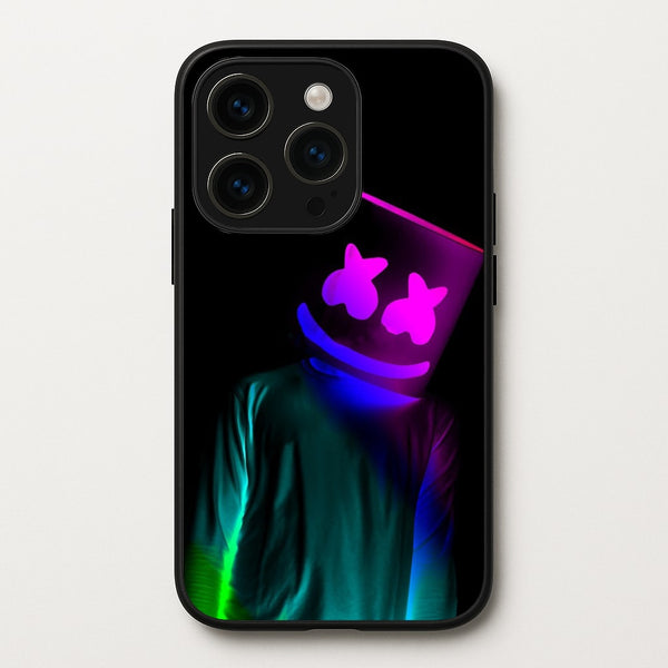 White Helmet DJ In Lights  - Marshmello Phone Case for iPhone 14 Pro