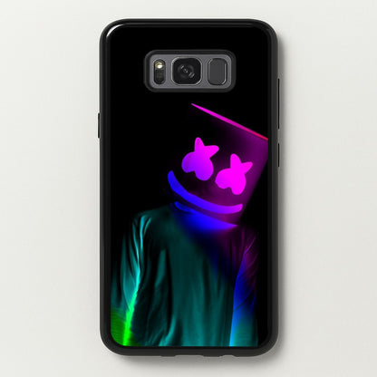White Helmet DJ In Lights  - Marshmello Phone Case for Galaxy S8