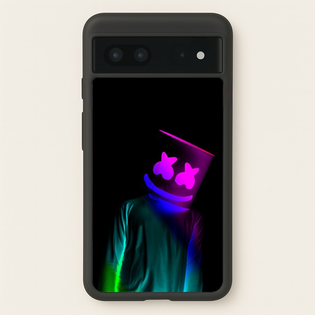 White Helmet DJ In Lights  - Marshmello Phone Case for Google Pixel 7