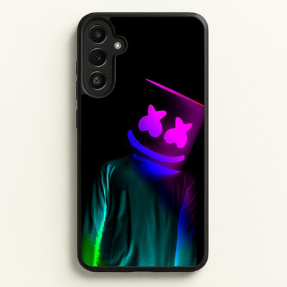 White Helmet DJ In Lights  - Marshmello Phone Case for Galaxy A36