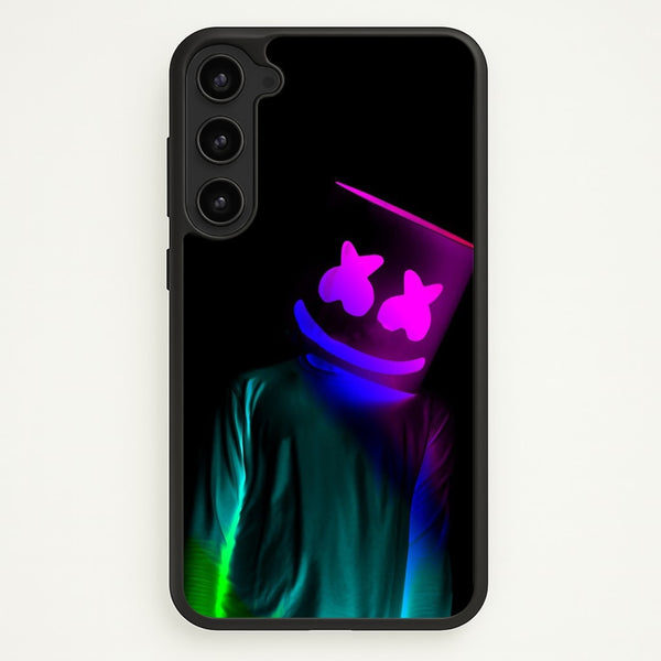 White Helmet DJ In Lights  - Marshmello Phone Case for Galaxy S23 Plus