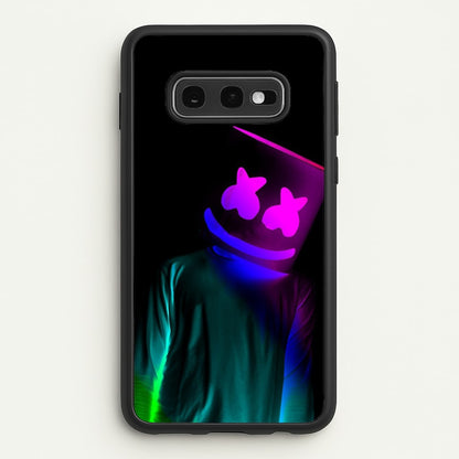 White Helmet DJ In Lights  - Marshmello Phone Case for Galaxy S10e