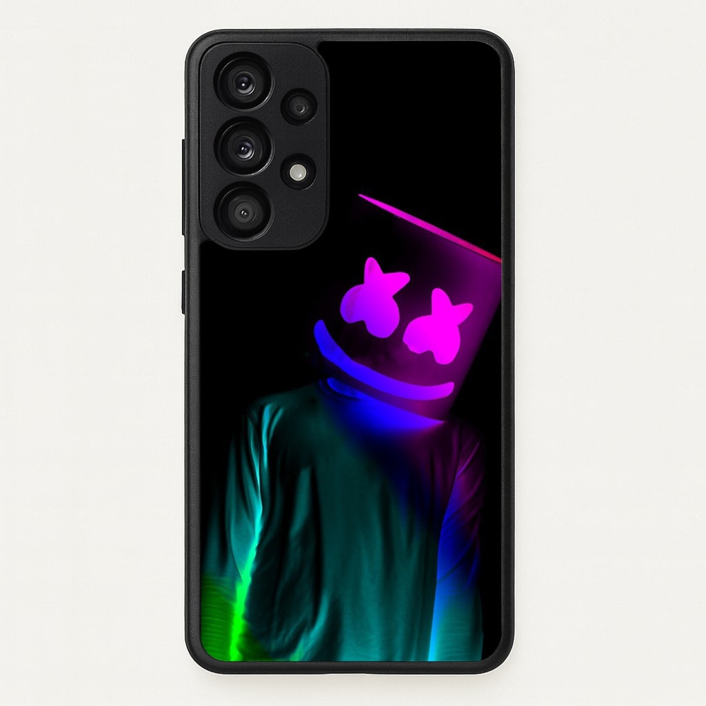White Helmet DJ In Lights  - Marshmello Phone Case for Galaxy A53