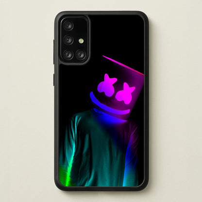 White Helmet DJ In Lights  - Marshmello Phone Case for Galaxy A71