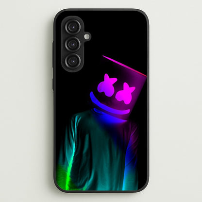 White Helmet DJ In Lights  - Marshmello Phone Case for Galaxy S23FE