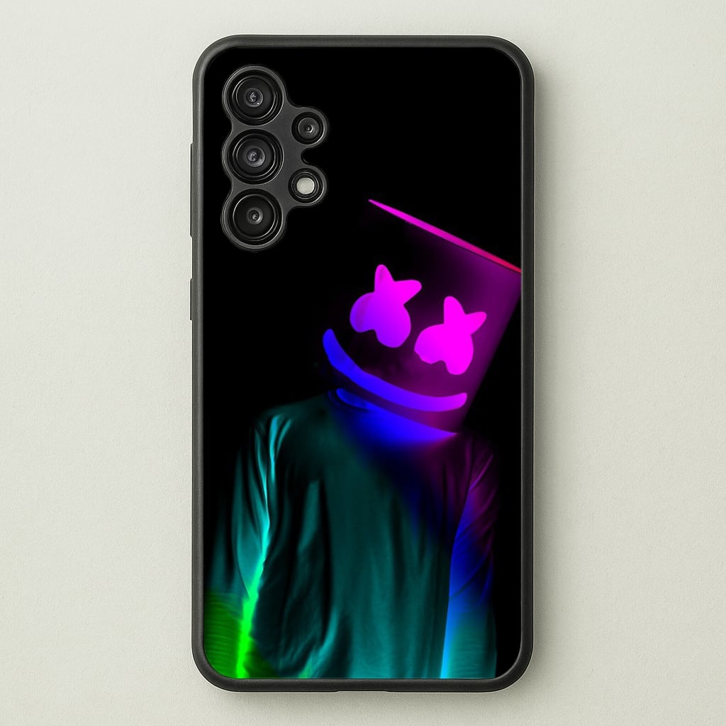 White Helmet DJ In Lights  - Marshmello Phone Case for Galaxy A13